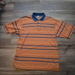 Lacoste Men's Orange Striped Polo Shirt